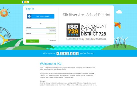 Elk River Area School District - IXL