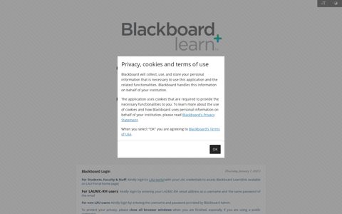 LAU Blackboard Login portal - Lebanese American University