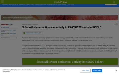 Sotorasib shows anticancer activity in KRAS G12C-mutated ...