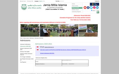 Study at Jamia - Admissions 2020-2021 - Jamia Millia Islamia