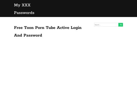 Free Toon Porn Tube Active Login and Password - My XXX Passwords