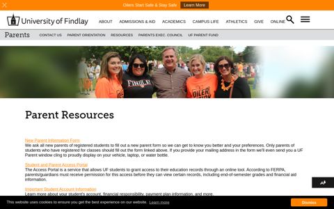 Parent Resources | University of Findlay