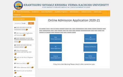Online Admission Application 2020-21 - Krantiguru Shyamji ...
