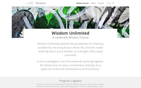 Landmark Wisdom Unlimited Course, Landmark Wisdom Area ...