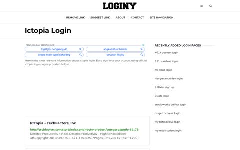 Ictopia Login ✔️ One Click Login - loginy.co.uk