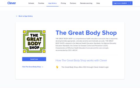 The Great Body Shop - Clever application gallery | Clever