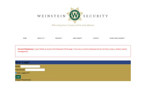User Login - Weinstein Security