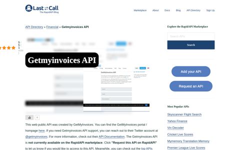 Getmyinvoices API (Overview, SDK Documentation ...
