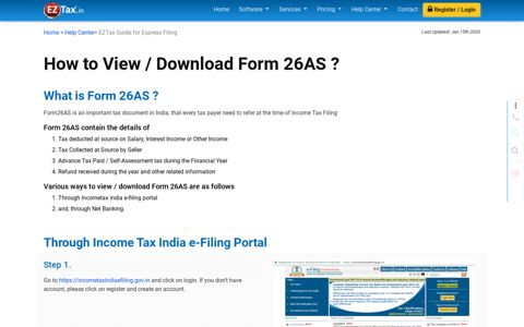How to View / Download Form 26AS | EZTax Services