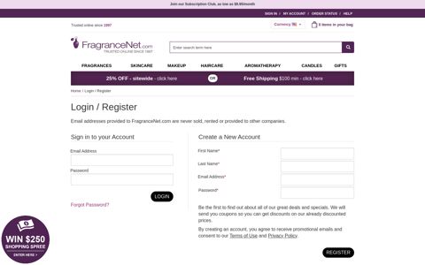 FragranceNet.com® | Account Login