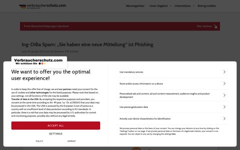 ING DiBa E-Mail: Wichtige informationen zu ... ist Phishing