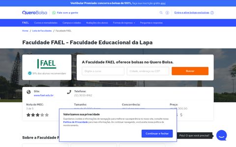Faculdade FAEL 2020 - Bolsas, Cursos e Informações | Quero ...