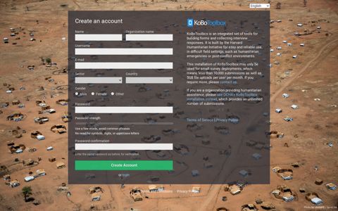 Create an account - KoBoToolbox