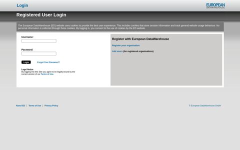 Registered User Login - European DataWarehouse