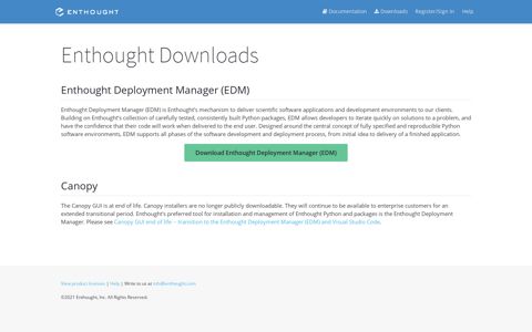Enthought Downloads - Enthought Documentation