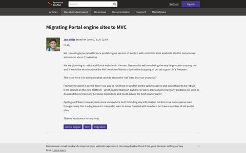 Migrating Portal engine sites to MVC - Kentico DevNet