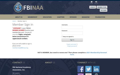 Member Sign In - FBINAA