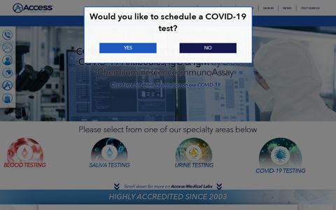 Access Medical Labs: Specialty Laboratory – COVID-19 | Home