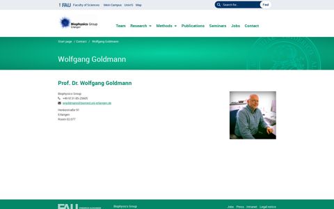Wolfgang Goldmann – Biophysics Group