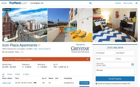 Icon Plaza Apartments For Rent in Los Angeles, CA | ForRent ...