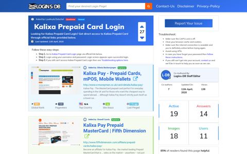 Kalixa Prepaid Card Login - Logins-DB