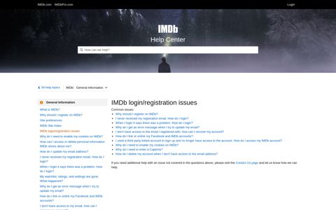 IMDb login/registration issues - IMDb | Help