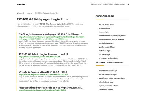 192.168 0.1 Webpages Login Html ❤️ One Click Access