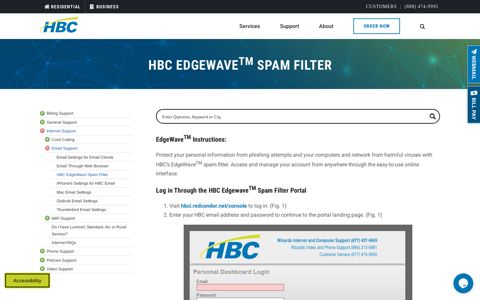 HBC Edgewave™ Spam Filter Login