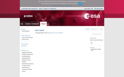 esa-p login - ESA Science & Technology