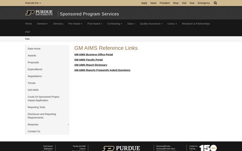 GM AIMS - Sponsored Program Services - Purdue University