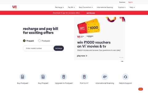 Vi™ - Vodafone & Idea Official Website | Mobile Recharge, Bill ...