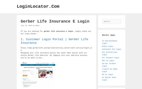 Gerber Life Insurance E Login - LoginLocator.Com