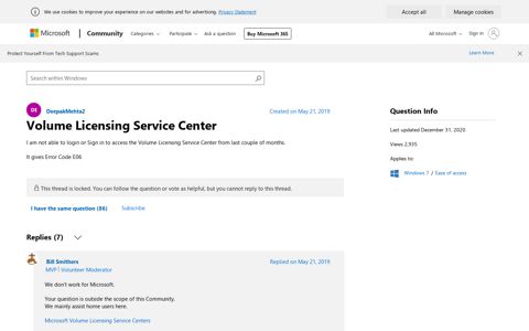 Volume Licensing Service Center - Microsoft Community