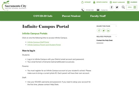Infinite Campus Portal - Sacramento City Unified School District