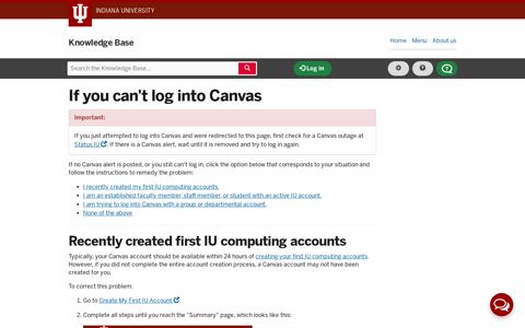 If you can't log into Canvas - IU Knowledge Base - Indiana ...