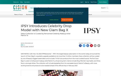 IPSY Introduces Celebrity Drop Model with New Glam Bag X