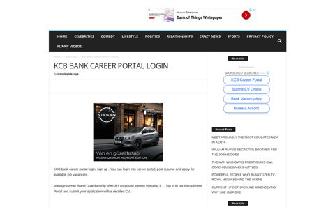 KCB BANK CAREER PORTAL LOGIN - Trending news