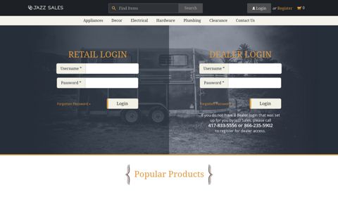 Retail/Dealer Login - Jazz Sales