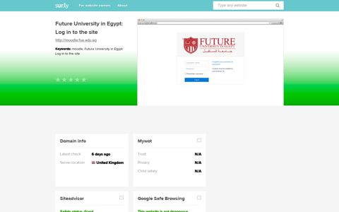 moodle.fue.edu.eg - Future University in Egypt: Lo... - Sur.ly