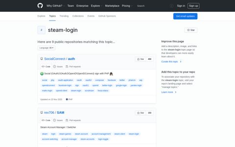 steam-login · GitHub Topics · GitHub