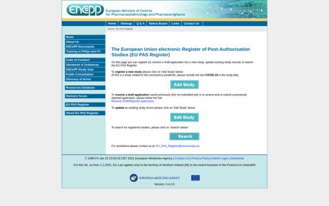 EU PAS Register - ENCePP