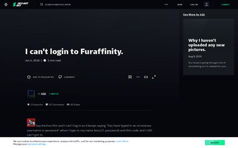 I can't login to Furaffinity. by b1k on DeviantArt