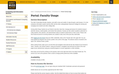 Portal: Faculty Usage | Harvey Mudd College