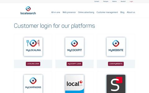Customer login for our platforms | localsearch