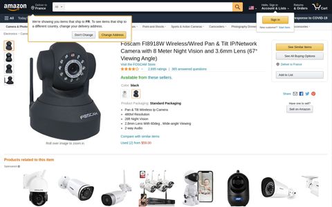Foscam FI8918W Wireless/Wired Pan & Tilt IP ... - Amazon.com