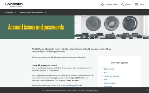 Computer account issues and passwords | Goldsmiths ...
