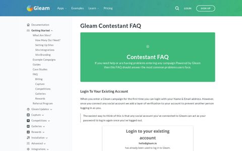 Contestant FAQ - Gleam Documentation