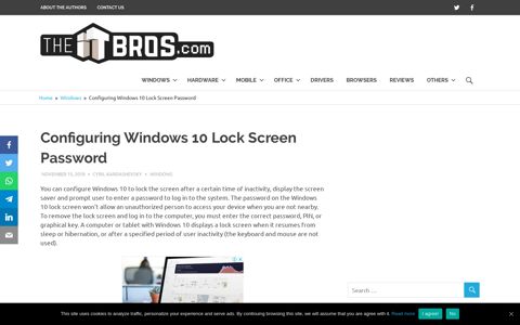Configuring Windows 10 Lock Screen Password – TheITBros