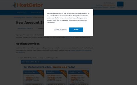 New Account Sign Up | HostGator Support