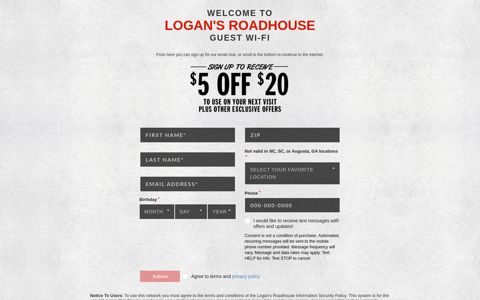Logan's Roadhouse Guest Wi-Fi
